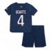 Billige Paris Saint-Germain Manuel Ugarte #4 Børnetøj Hjemmebanetrøje til baby 2023-24 Kortærmet (+ korte bukser)